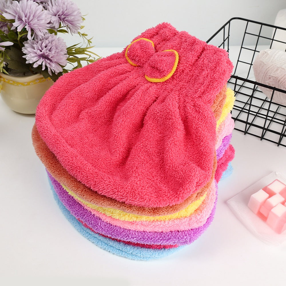 Bow Design Soft Microfiber Flower Cap Towel For Women