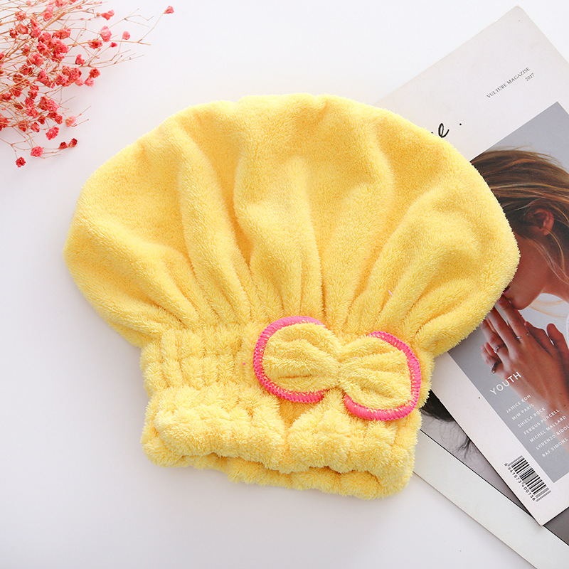 Bow Design Soft Microfiber Flower Cap Towel For Women